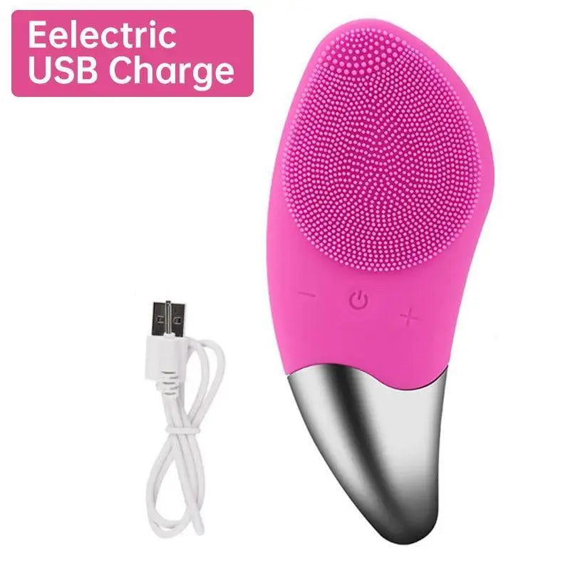 Mini Electric Silicone Facial Cleansing Brush Gentle Exfoliating Massager for all skin types Skin Care Tools - ALLURELATION - 576, face cleaning brush, face cleaning device, face skin care tools, Make up, silicone face cleanser brush, skin beauty tools, skin care machine, skin care tools, Skin Moisture, Skin Rejuvenation - Stevvex.com