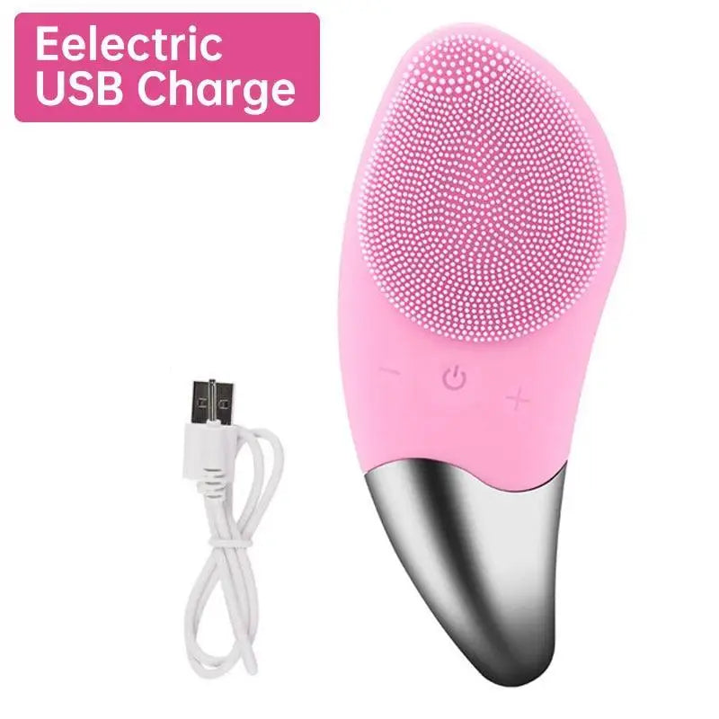 Mini Electric Silicone Facial Cleansing Brush Gentle Exfoliating Massager for all skin types Skin Care Tools - ALLURELATION - 576, face cleaning brush, face cleaning device, face skin care tools, Make up, silicone face cleanser brush, skin beauty tools, skin care machine, skin care tools, Skin Moisture, Skin Rejuvenation - Stevvex.com