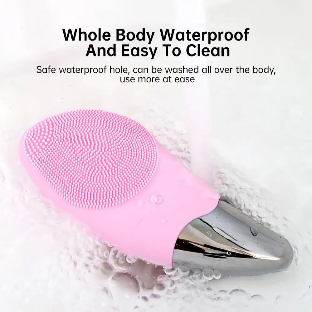 Mini Electric Silicone Facial Cleansing Brush Gentle Exfoliating Massager for all skin types Skin Care Tools - ALLURELATION - 576, face cleaning brush, face cleaning device, face skin care tools, Make up, silicone face cleanser brush, skin beauty tools, skin care machine, skin care tools, Skin Moisture, Skin Rejuvenation - Stevvex.com