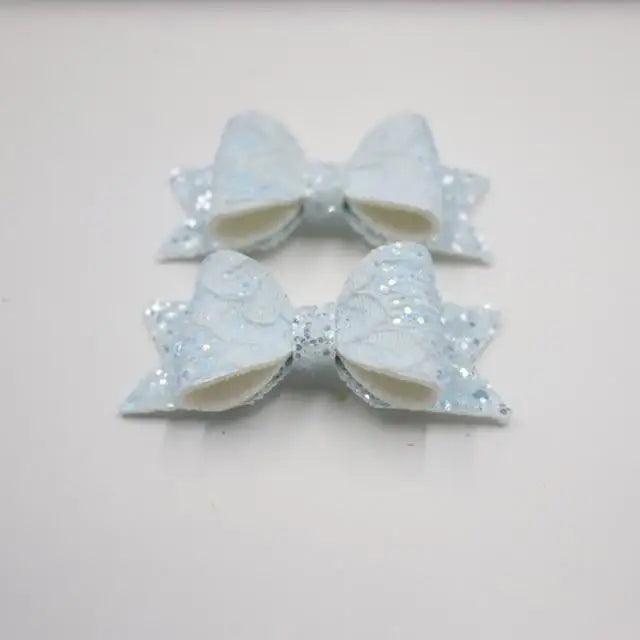 Mini Handmade Hair Bows For Girls Shiny Glitter Hair Bows Ribbon Clips Hair Accessories For Baby Girls And Teens - 20