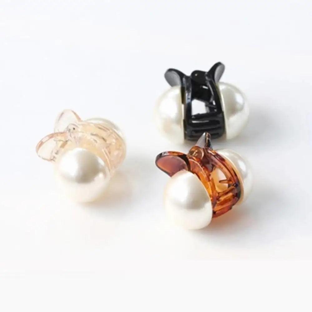 Mini Round Pearl Hair Clips For Women Simple Design Hair Claw Barrettes Hair Clips Cute Small Hair Accessories