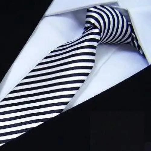 Modern Black And White Men Necktie Casual Business Meeting Formal Polyester Skinny Slim Necktie - 14 - STIL6656HDFJT