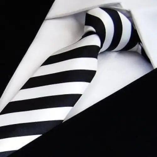 Modern Black And White Men Necktie Casual Business Meeting Formal Polyester Skinny Slim Necktie - 9 - STIL6656HDFJT