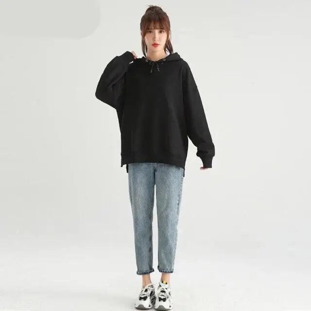 Modern Casual Oversized Hoodie Sweatshirt Women Spring 2021 Black Women's Hoodies For Women Couple Sweatshirts With Split - Treko - Casual Tracksuit, Cool Fashion, Cool Hoodies, female Fashion, Hoodies, Jaket Hoodies, Loose Hoodies, Luxury Hoodies, Modern Hoodies, New Hoodies, Stylish Hoodies, women fashion, women Hoodies- Stevvex.com