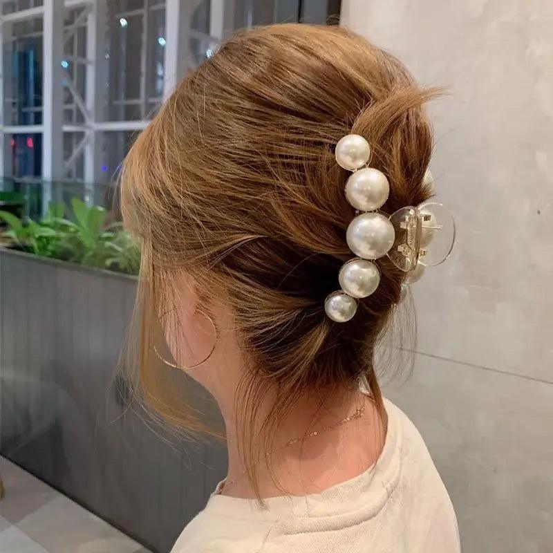 Modern Design Pearl Hair Clips Women Large Hair Clips For Thick Hair Elegant Hair Claw Strong Hold Non - slip Claw