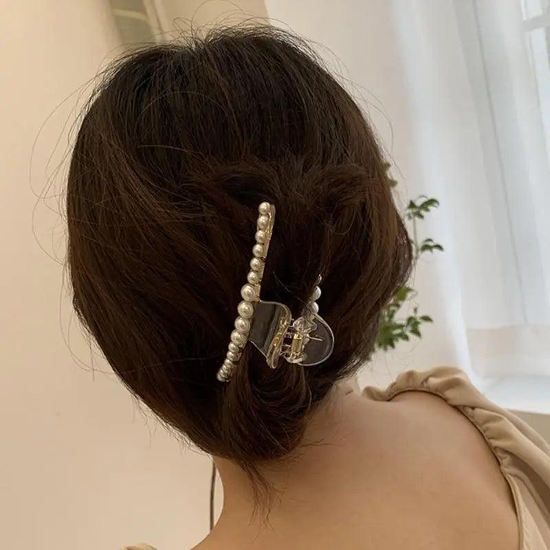 Modern Design Pearl Hair Clips Women Large Hair Clips For Thick Hair Elegant Hair Claw Strong Hold Non - slip Claw