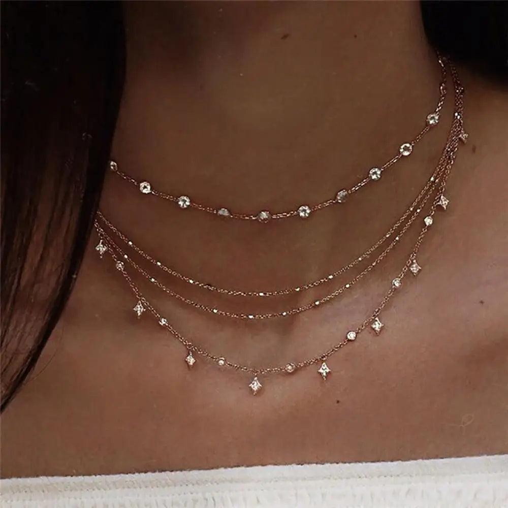 Modern Elegant Luxury Fashion Gold Crystal Stars Pendant Necklaces For Women Necklace - 2021 Trending Bohemian Jewelry