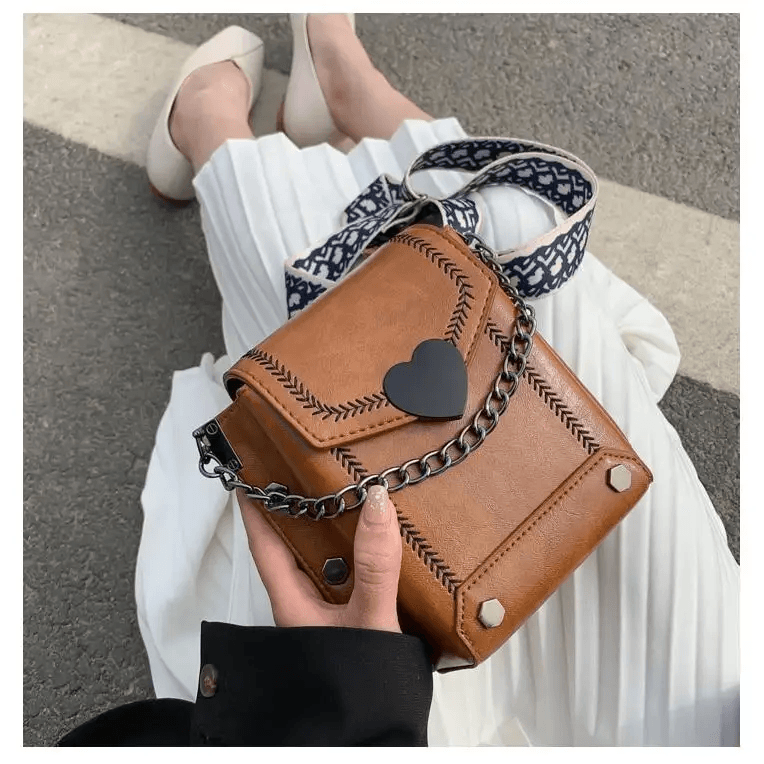 Modern Elegant Stunning Heart - Shaped Women’s Bag Cute Studded Shoulder Bag For Women And Girls - ALU93107TUV