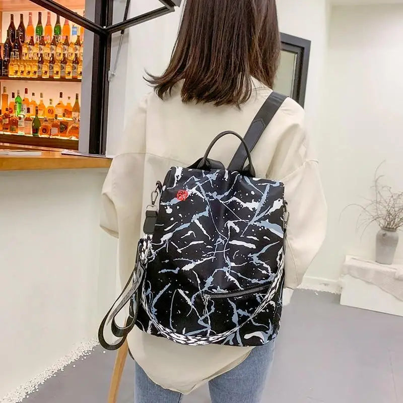 Modern Elegant Waterproof Women’s Backpack Fashionable Anti - theft Women Backpacks Nice Print School Bag High