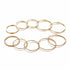 Modern Gold Color Round Hollow Geometric Rings Set For Women And Girls Fashionable Cross Twist Open Ring Joint Ring