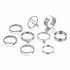 Modern Gold Color Round Hollow Geometric Rings Set For Women And Girls Fashionable Cross Twist Open Ring Joint Ring