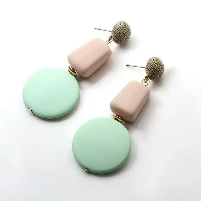 Modern Handmade Retro Modern Wooden Drop Dangler Earrings For Women And Girls In Trend Design - Women Fasion