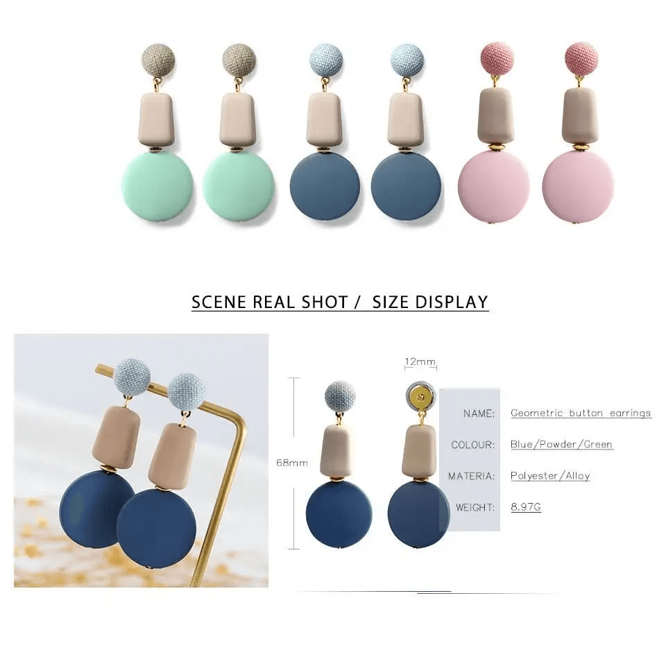 Modern Handmade Retro Modern Wooden Drop Dangler Earrings For Women And Girls In Trend Design - Women Fasion