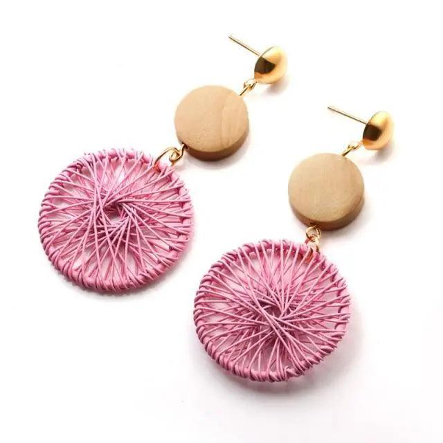 Modern Handmade Retro Modern Wooden Drop Dangler Earrings For Women And Girls In Trend Design - Women Fasion