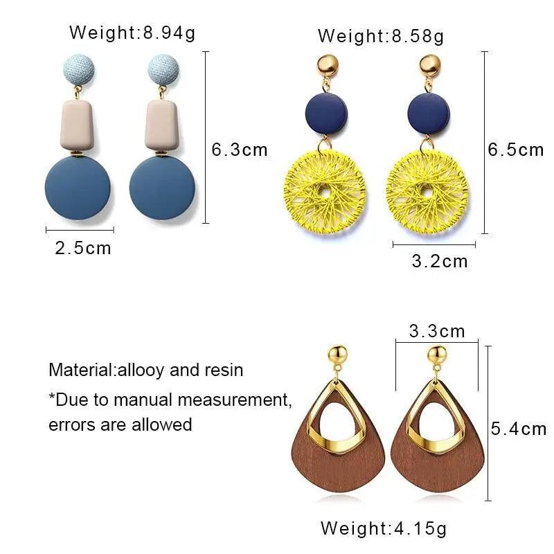 Modern Handmade Retro Modern Wooden Drop Dangler Earrings For Women And Girls In Trend Design - Women Fasion