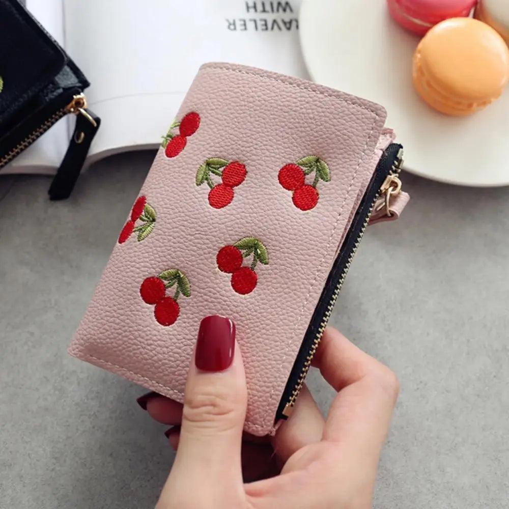 Modern Lightweight Cherry PU Leather Mini Wallet For Women Cute Design Purse Women Holder Minimalist Bag - STEVVEX Fashion - 705, card holder for women, cherry wallet, classic wallets, coin purse, cute cherry wallet for women, cute wallets, fashion wallet, fruit wallet, ladies purse, ladies wallet, leather wallet, mini wallet, mini wallet for women, purse for girls, retro wallets, short purse, short wallet, trendy wallets, wallet, wallets, wallets for women, women wallets - Stevvex.com