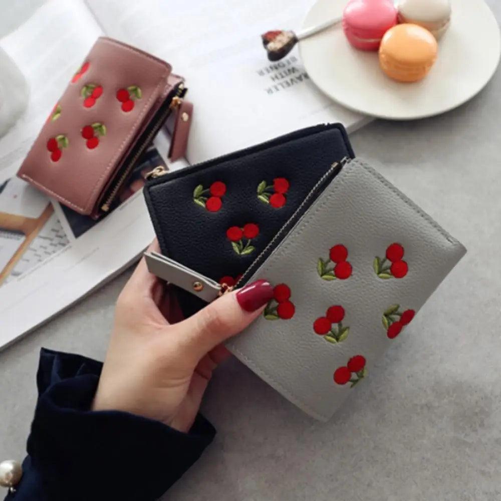 Modern Lightweight Cherry PU Leather Mini Wallet For Women Cute Design Purse Women Holder Minimalist Bag - STEVVEX Fashion - 705, card holder for women, cherry wallet, classic wallets, coin purse, cute cherry wallet for women, cute wallets, fashion wallet, fruit wallet, ladies purse, ladies wallet, leather wallet, mini wallet, mini wallet for women, purse for girls, retro wallets, short purse, short wallet, trendy wallets, wallet, wallets, wallets for women, women wallets - Stevvex.com