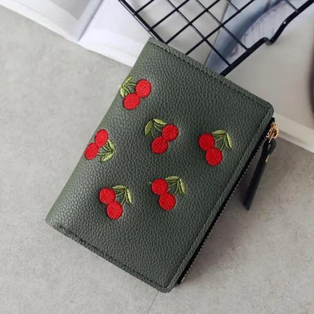 Modern Lightweight Cherry PU Leather Mini Wallet For Women Cute Design Purse Women Holder Minimalist Bag - STEVVEX Fashion - 705, card holder for women, cherry wallet, classic wallets, coin purse, cute cherry wallet for women, cute wallets, fashion wallet, fruit wallet, ladies purse, ladies wallet, leather wallet, mini wallet, mini wallet for women, purse for girls, retro wallets, short purse, short wallet, trendy wallets, wallet, wallets, wallets for women, women wallets - Stevvex.com