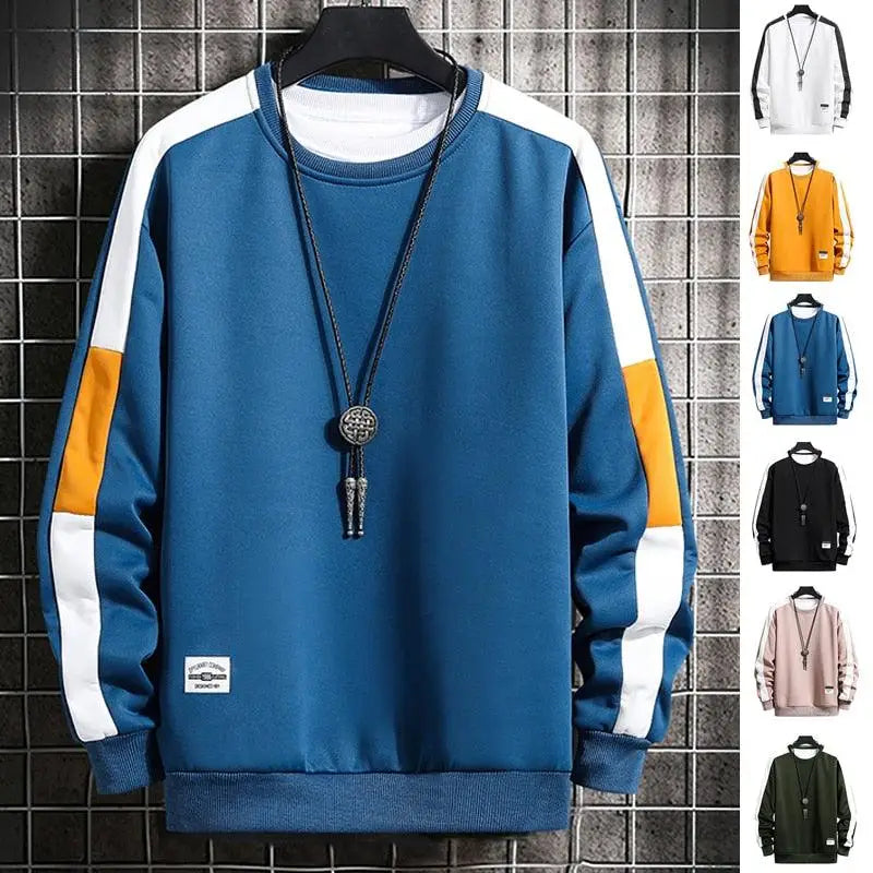 Modern Long Sleeve Sweatshirts Men 2021 New Fashion Color Hoodie Casual Mens Casual O-Neck Patchwork Sweatshirt For Young Men - Treko - casual hoodie, casual sweatshirt, Cool hoodie, fashion sweatshirt, hoodie for young men, man hoodie, man sweatshirt, Modern man sweatshirt, new fashion sweatshirt, O neck hoodie, sweatshirt for young men- Stevvex.com