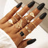 Modern Luxury Ring Set for Girls Splendid Fashionable Crystal Sun Pearl Rings Set for Women And Girls Gold Color Heart