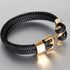 7 Colors Stainless Steel Men Bracelet Red Genuine Leather Gold Black Anchor Multi-layer Braided Bracelet Homme Men Jewel'r'y