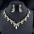 Modern Luxury Women's Wedding Jewelry Set In Modern Gold Silver Color Style Necklace & Earrings Accessory Gift - STEVVEX Jewelry - bridal accessories, bridal fashion, Earrings, Earrings set, gold silver color, jewelry, jewelry sets, necklace, Necklace and earrings, Necklace set, wedding jewelry sets, women accessories, women fashion - Stevvex.com