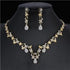 Modern Luxury Women's Wedding Jewelry Set In Modern Gold Silver Color Style Necklace & Earrings Accessory Gift - STEVVEX Jewelry - bridal accessories, bridal fashion, Earrings, Earrings set, gold silver color, jewelry, jewelry sets, necklace, Necklace and earrings, Necklace set, wedding jewelry sets, women accessories, women fashion - Stevvex.com