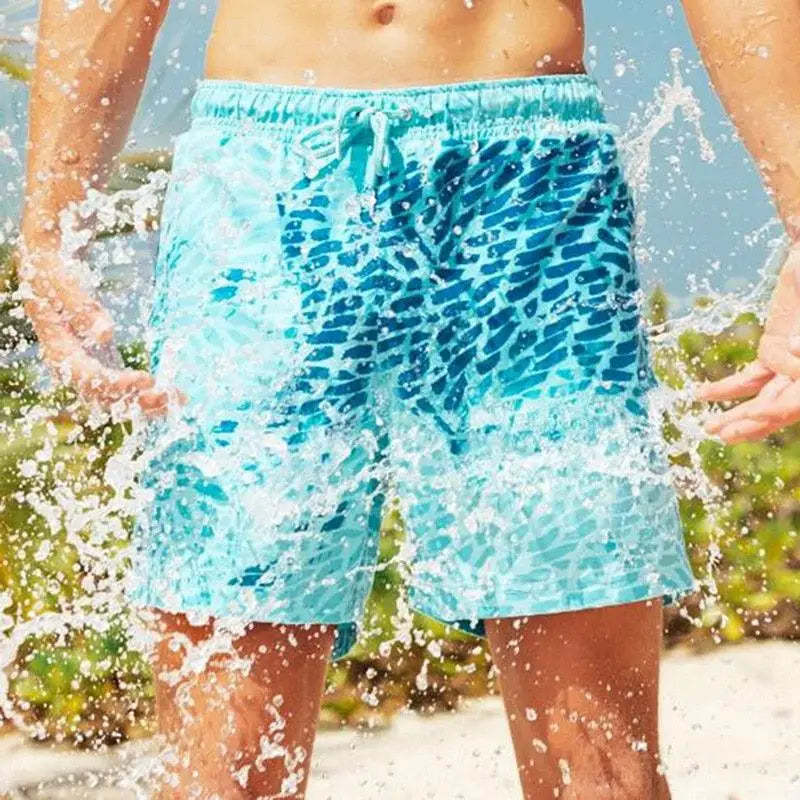 Modern Men's Summer Discoloration Swimming Trunks Magical Change Color Beach Surf Shorts Quick Dry Bathing Short Swim Pants - STEVVEX Fashion - 747, Beach Shorts, Change Color Beach Shorts, color changing shorts, colorful shorts, Discoloration shorts, Magical Shorts, men, Men Shorts, Men Trunks, Shorts, Summer, summer discoloration shorts, summer shorts, Swimming Trunks - Stevvex.com