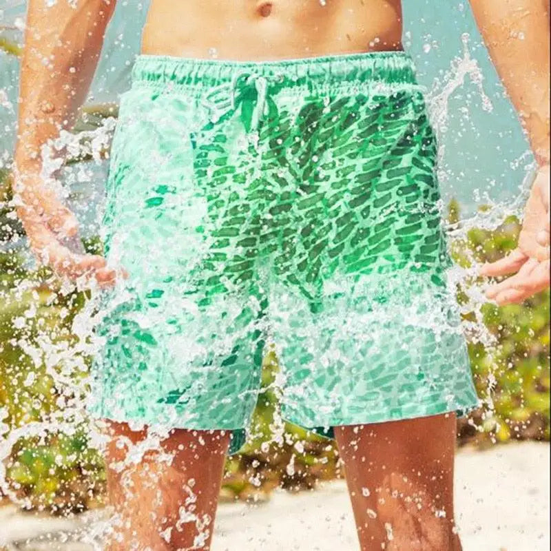 Modern Men's Summer Discoloration Swimming Trunks Magical Change Color Beach Surf Shorts Quick Dry Bathing Short Swim Pants - STEVVEX Fashion - 747, Beach Shorts, Change Color Beach Shorts, color changing shorts, colorful shorts, Discoloration shorts, Magical Shorts, men, Men Shorts, Men Trunks, Shorts, Summer, summer discoloration shorts, summer shorts, Swimming Trunks - Stevvex.com