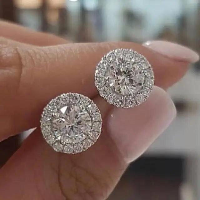 Modern New Luxurious 925 Sterling Silver Pink Drop Stud Earrings For Women And Girls Sparkling Jewelry Gift For Ladies