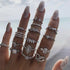 Modern Ring Set for Girls Sterling Chain Moon Rings Set For Ladies And Girls Retro Vintage Style Female Rings Trendy