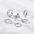 Modern Ring Set for Girls Sterling Chain Moon Rings Set For Ladies And Girls Retro Vintage Style Female Rings Trendy