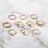 Modern Ring Set for Girls Sterling Chain Moon Rings Set For Ladies And Girls Retro Vintage Style Female Rings Trendy