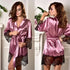 Modern Silk Bathrobe For Women Elegant Soft Silk Nightwear Unique V - Neck Short Women’s Fashion Bathrobes - Pink / S