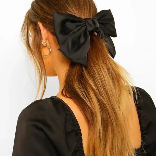 Modern White Bowknot Big Hair Bow Long Tassel Ribbon Hair Clips For Women Elegant Hair Accessories - 5 - STIL1356ASDDD