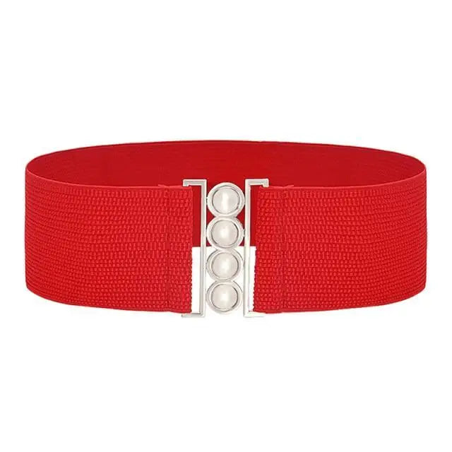 Modern Wide Fabric Strap Silver Metal Buckle Belts For Women Trendy Fashion Stretchable Classic Belts - STEVVEX Fashion - 702, belt, belts, belts for women, casual belt, charming belt, elastic belt, elegant belt, fashion belt, luxury belt, metal buckle belt, party belt, retro belt, silver metal buckle belt, stretchy belt, stylish belt, vintage belt, waistband, waistband for women, wide strap belt, women belt - Stevvex.com