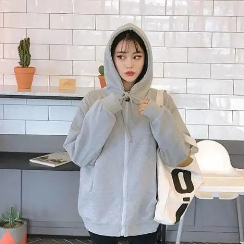 Modern With Hat Hoodies Women Zipper Kangaroo Pocket Casual Loose Solid Color Sweatshirt Female 2021 Fashion New Female Tops - Treko - Cool Fashion, Cool Hoodies, Hoodies, Hoodies And Pants, Hoodies Sweatshirts, Jacket Hoodies, Loose Hoodies, Luxury Hoodies, Modern Hoodies, Multi Pockets Hoodies.  2021 dress, New Hoodies, New Sweatshirt, Stylish Hoodies, Sweatshirt, Women hoodie, Zipper Hooded- Stevvex.com