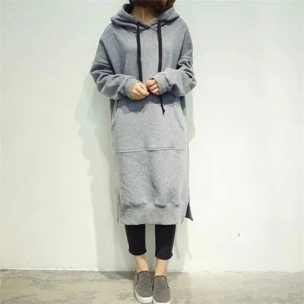 Modern Women Long Hoodies Autumn Winter Loose Hooded Sweatshirts Casual Oversized Sweatshirt Baggy Pullovers Dress Plus Size - Treko - Casual Tracksuit, Cool Fashion, Cool Hoodies, female Fashion, Hoodies, Jaket Hoodies, Loose Hoodies, Luxury Hoodies, Modern Hoodies, New Hoodies, Stylish Hoodies, women fashion, women Hoodies- Stevvex.com