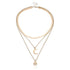 Modernd Luxury 2021 New Gold Coin Layered Chain Necklace For Women And Girls Stylish Pearl Moon Choker Collar butterfly