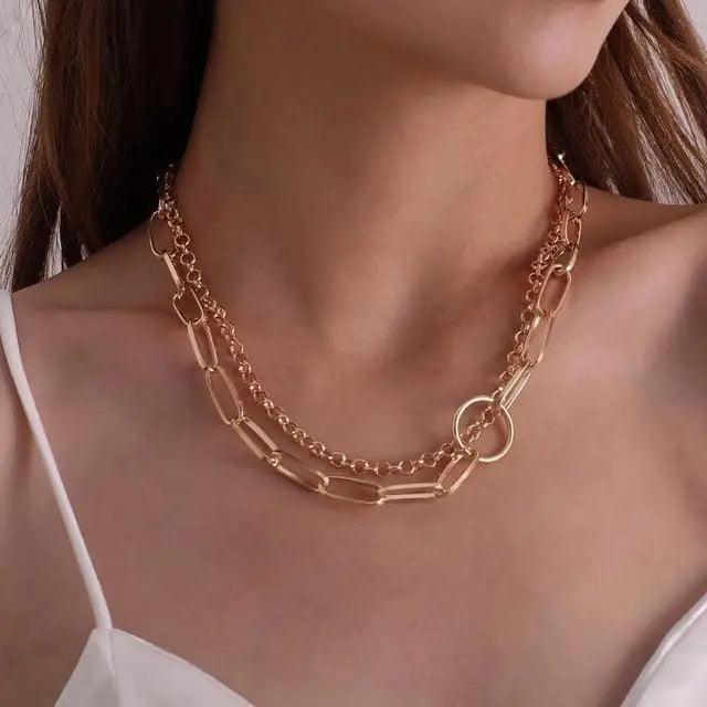 Modernd Luxury 2021 New Gold Coin Layered Chain Necklace For Women And Girls Stylish Pearl Moon Choker Collar butterfly