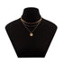 Modernd Luxury 2021 New Gold Coin Layered Chain Necklace For Women And Girls Stylish Pearl Moon Choker Collar butterfly