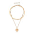 Modernd Luxury 2021 New Gold Coin Layered Chain Necklace For Women And Girls Stylish Pearl Moon Choker Collar butterfly