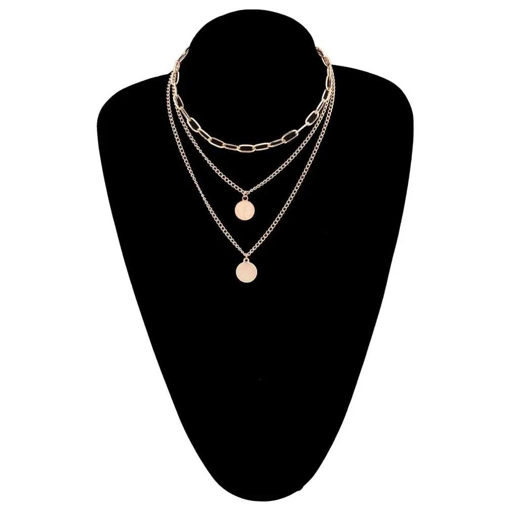 Modernd Luxury 2021 New Gold Coin Layered Chain Necklace For Women And Girls Stylish Pearl Moon Choker Collar butterfly