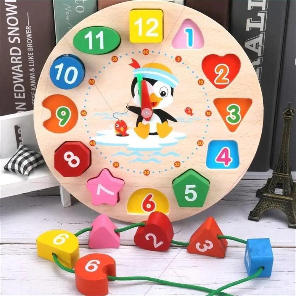 Montessori Cartoon Animal Educational Wooden Beaded Geometry Digital Clock Puzzles Matching Clock Toy For Children - STEVVEX Baby - 3D puzzle, baby, brain teasers, Digital Clock Puzzles, educational toy, educational toy for kids, kids, learning toys, Toy For Children, Toy For kids, wood - Stevvex.com