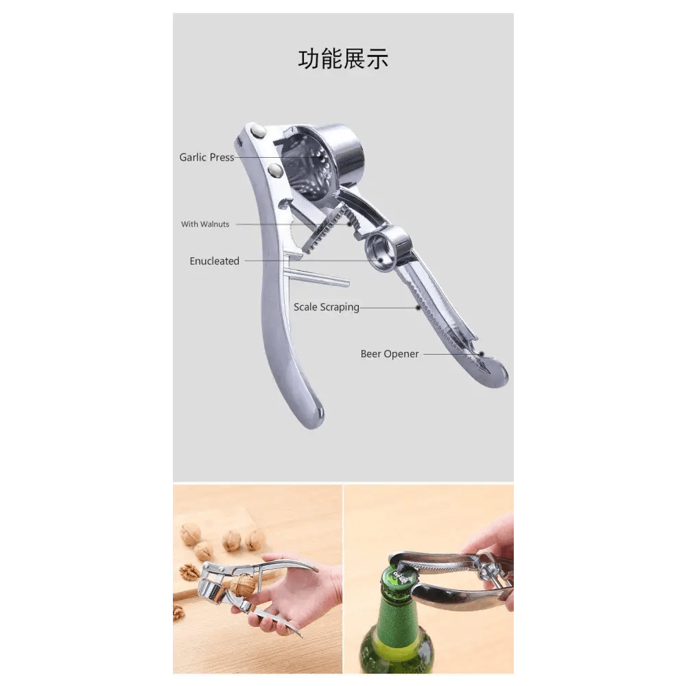 Multi - Functional Imitating Stainless Steel Garlic Press Crusher Kitchen Cooking Ginger Squeezer Masher Handheld