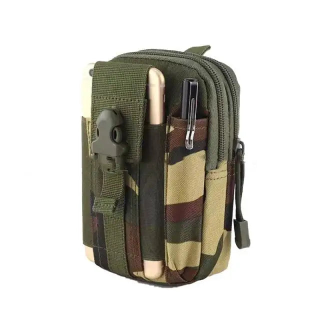 Multifunction Classic Water - Resistant Phone Bag Outdoor Waist Bag Portable Durable Large Capacity Bags - Army green