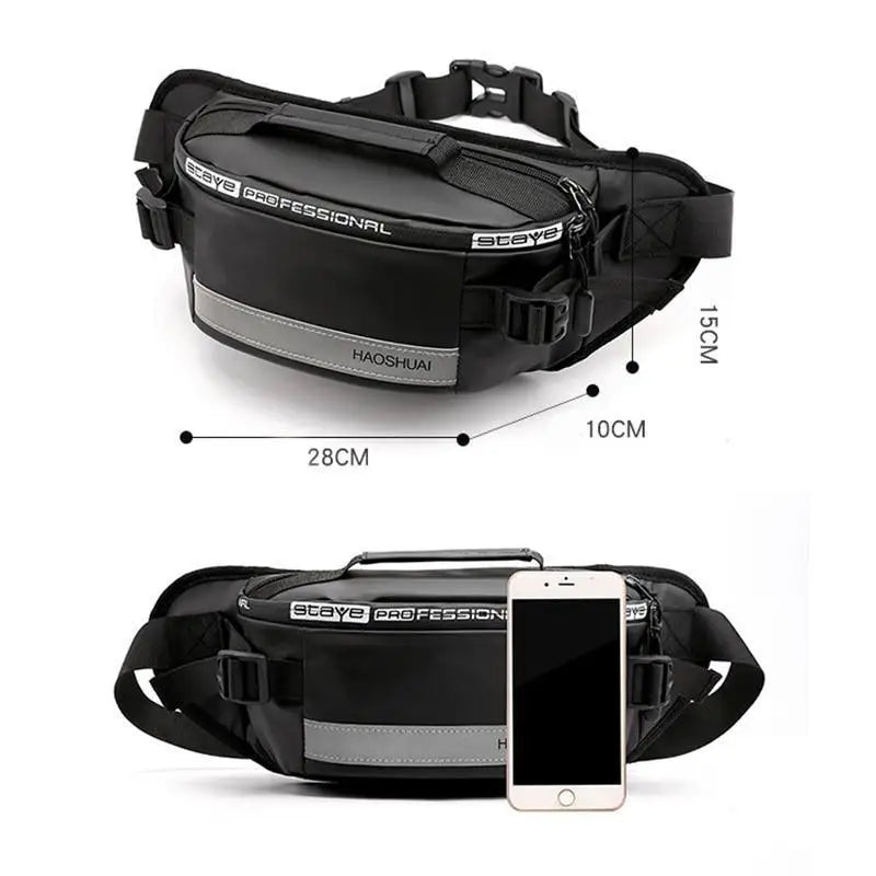 Multifunctional Outdoor Anti - Theft Waist Bag Men Fashionable Waterproof Fanny Pack Adjustable Belt Travel Bag