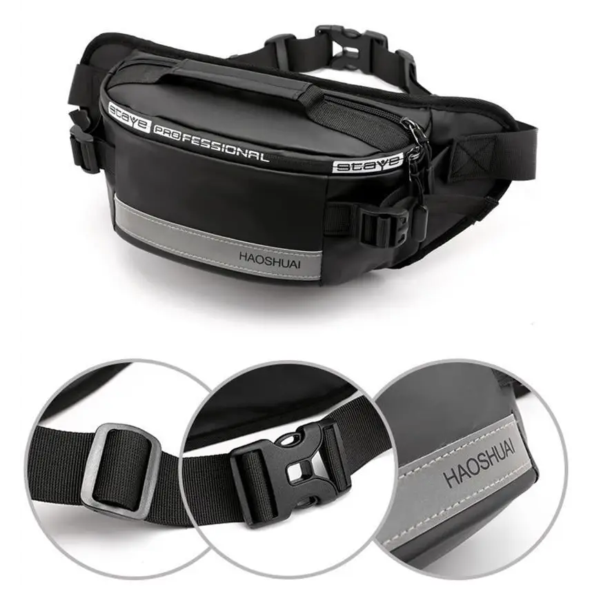 Multifunctional Outdoor Anti - Theft Waist Bag Men Fashionable Waterproof Fanny Pack Adjustable Belt Travel Bag