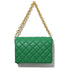 New Adorable Women’s Handbag Green Small Flap Shoulder Bag In Thick Metal Chain Women’s Clutch Bags Luxury Ladies