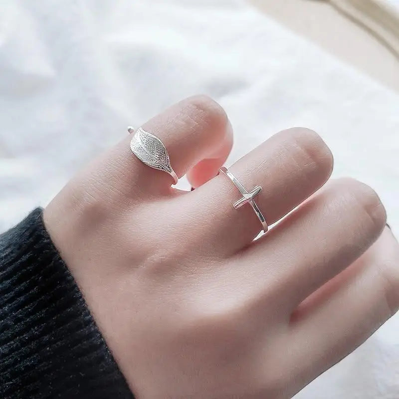 New Aesthetic 925 Sterling Silver simple leaf Adjustable Ring for women - Cute fashion jewelry for women - ALLURELATION - 2021 Trending rings, 571, Aesthetic rings for women, cute Fashion jewelry, Elegant rings, engagement rings, fashion rings, Fashion wedding rings, Jewelry, rings for women, Simple rings, Stylish rings, trending rings, womens jewelry - Stevvex.com